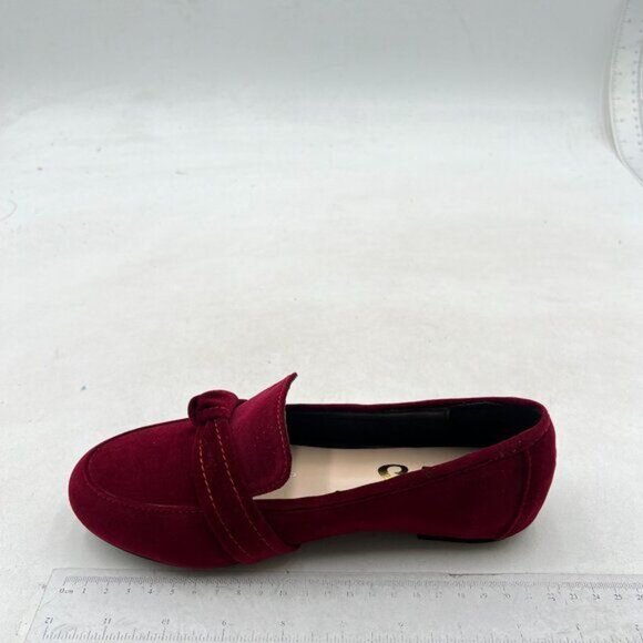 FYS Women Round Toe Flats Knotted Loafer Flats Slip On Ballet Dressy Dark Red - Picture 2 of 8